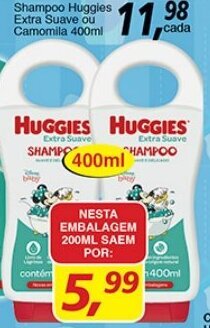 Supermercados Guanabara Shampoo Huggies Extra Suave ou Camomilla 200ml oferta