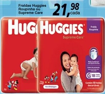 Supermercados Guanabara Fraldas Huggies Roupinha ou Supreme Care oferta