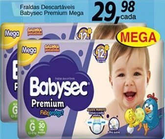 Supermercados Guanabara Fraldas Descartaveis Babysec Premium Mega oferta
