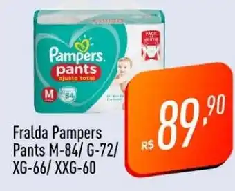 Supermercados Pague Menos Fralda Pampers Pants M-84/G-72/ XG-66/ XXG-60 oferta
