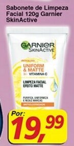 Supermercados Guanabara Sabonete de Limpeza facial 120g Garnier SkinActive oferta