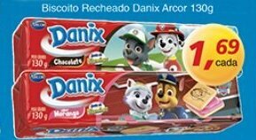 Supermercados Guanabara Biscoito Recheado Danix Arcor 130g oferta