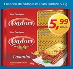 Supermercados Guanabara Lasanha de Semola c/ Ovos Cadore 500g oferta