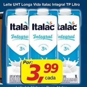 Supermercados Guanabara Leite UHT Longa Vida Italac Integral TP 1L oferta