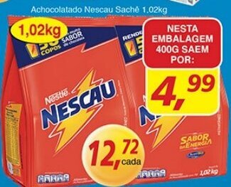 Supermercados Guanabara Achocolatado Nescau Sache 400g oferta