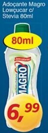 Supermercados Guanabara Adocante Magro Lowcucar c/ Stevia 80ml oferta