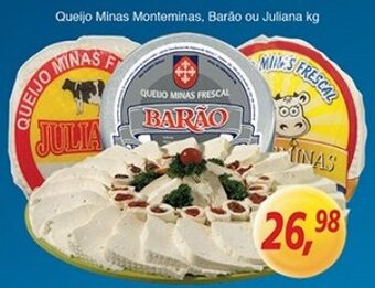 Supermercados Guanabara Queijo Minas Monteminas, Barao ou Juliana 1kg oferta