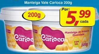 Supermercados Guanabara Manteiga Vale Carioca 200g oferta