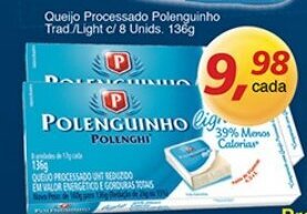 Supermercados Guanabara Queijo Processado Polenguinho Trad/ Light c/8 unids. 136g oferta