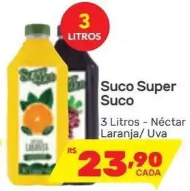 Suco Super Suco 3 Litros - Néctar Laranja/ Uva