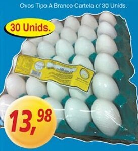 Supermercados Guanabara Ovos Tipo A Branco Cartela c/ 30 unids. oferta