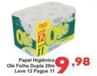 Rede Super Compras Papel Higiênico Olé Folha Dupla 20m Leve 12 Pague 11 oferta