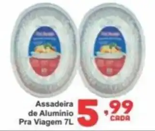 Assadeira de Aluminio Pra Viagem 7L