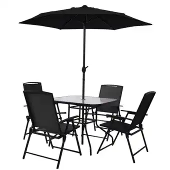 Conjunto mor 9130 chicago mesa quadrada 4 cadeiras com guarda sol