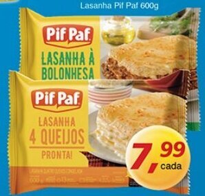 Supermercados Guanabara Lasanha Pif Paf 600g oferta