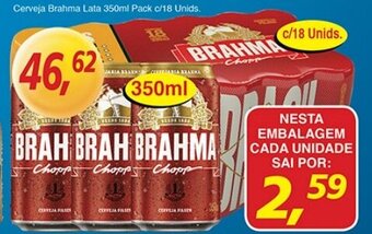 Supermercados Guanabara Cerveja Brahma Lata 350ml Pack c/18 unids oferta