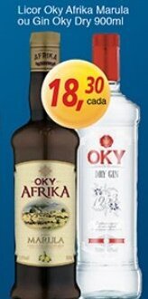 Licor Oky Africa Marula ou Gin Oky Dry 900ml