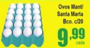 Higa's Supermercado Ovos Mant/ Santa Marta Bco. c/20 oferta