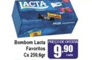 Higa's Supermercado Bombom Lacta Favoritos cx 250.6g oferta