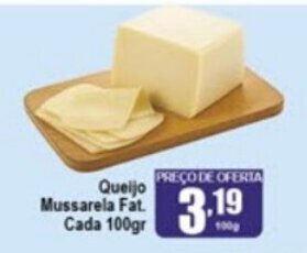 Higa's Supermercado Queijo Mussarela Fat. cada 100g oferta