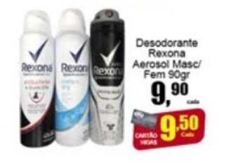 Higa's Supermercado Desodorante Rexona Aerosol Masc/ Fem 90g oferta