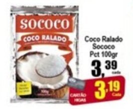 Higa's Supermercado Coco Ralado Sococo pct 100g oferta