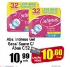 Higa's Supermercado Abs. Intimus Gel Seca/ Suave c/ Abas c/32 oferta