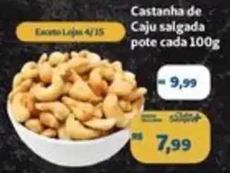 Sempre Vale Supermercados Castanha de Caju salgada pote cada 100g oferta