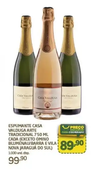 Cooper ESPUMANTE CASA VALDUGA ARTE TRADICIONAL 750 ML CADA oferta