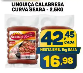 Dom Atacadista LINGUIÇA CALABRESA CURVA SEARA - 2,5KG oferta