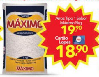 Lopes Supermercados Arroz tipo 1 sabor Maximo 5kg oferta