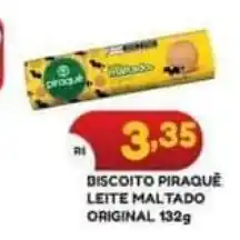 Bramil Supermercados BISCOITO PIRAQUE LEITE MALTADO ORIGINAL 132g oferta