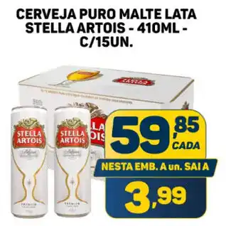 Dom Atacadista CERVEJA PURO MALTE LATA STELLA ARTOIS-410ML - C/15UN. oferta