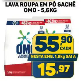 Dom Atacadista LAVA ROUPA EM PÓ SACHÊ OMO - 5,6KG oferta