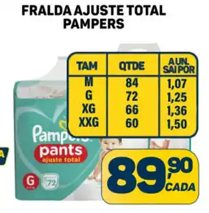 FRALDA AJUSTE TOTAL PAMPERS