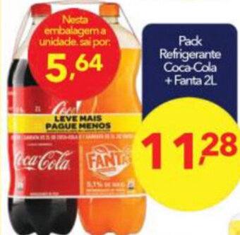 Lopes Supermercados Pack Refrigerante Coca Cola + Fanta 2L oferta