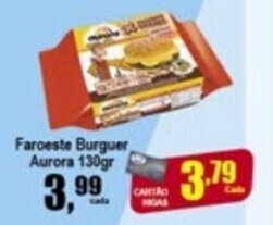 Higa's Supermercado Faroeste Burguer Aurora 130g oferta