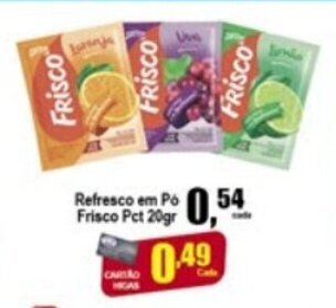 Higa's Supermercado Refresco em po Frisco Pct 20g oferta