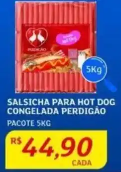 Assaí Atacadista SALSICHA PARA HOT DOG CONGELADA PERDIGÃO PACOTE 5KG oferta
