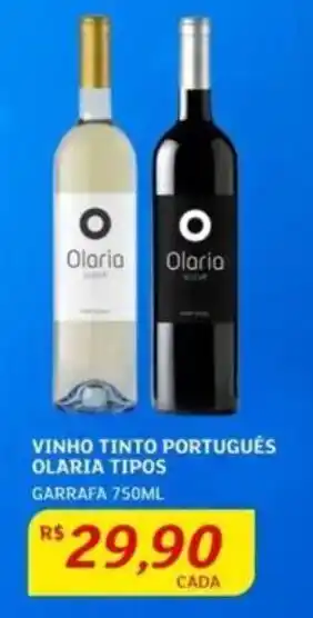 Assaí Atacadista VINHO TINTO PORTUGUÉS OLARIA TIPOS GARRAFA 750ML oferta