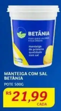 Assaí Atacadista MANTEIGA COM SAL BETANIA POTE 500G oferta