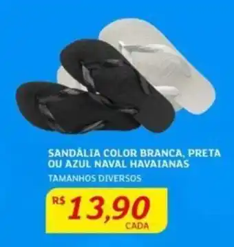 SANDÁLIA COLOR BRANCA, PRETA OU AZUL NAVAL HAVAIANAS TAMANHOS DIVERSOS