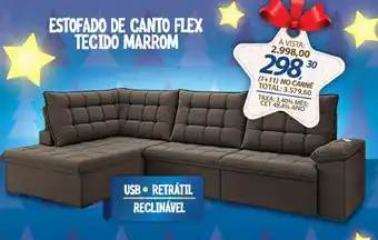 Lojas Cem ESTOFADO DE CANTO FLEX TECIDO MARROM oferta