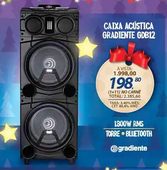 Lojas Cem CAIXA ACÚSTICA GRADIENTE GDB12 oferta