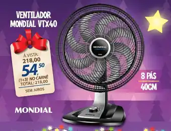 Lojas Cem VENTILADOR MONDIAL VTX40 oferta