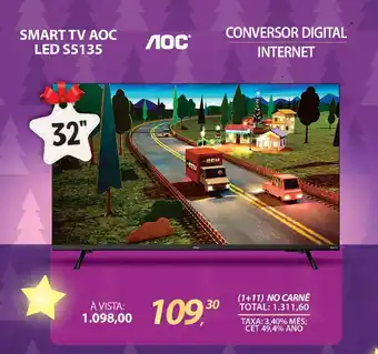 Lojas Cem SMART TV AOC LED S5135 oferta