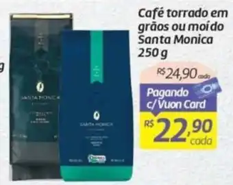 Café torrado em grãos ou moído Santa Monica 250 g