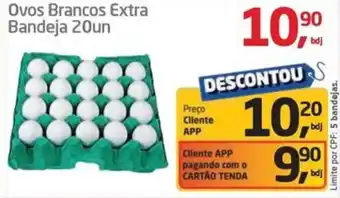Tenda Atacado Ovos Brancos Extra Bandeja 20un oferta