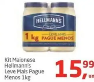 Tenda Atacado Kit Maionese Hellmann's Leve Mais Pague Menos 1kg oferta