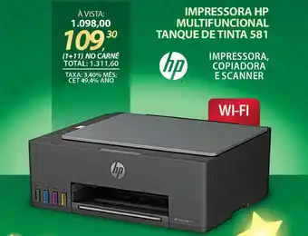 Lojas Cem IMPRESSORA HP MULTIFUNCIONAL TANQUE DE TINTA 581 oferta